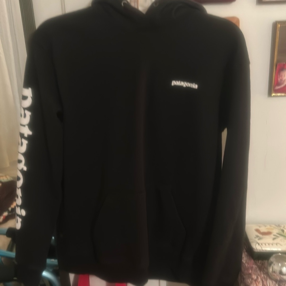 Patagonia black hoodie size large rare find